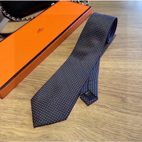 ✨HERMES   MENS  NECKTIE  BLACK  -  에르메스 남성용 넥타이 블랙 HER00003