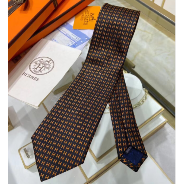 ✨HERMES   MENS  NECKTIE BLUE  -  에르메스 남성용 넥타이 HM0002 네이비