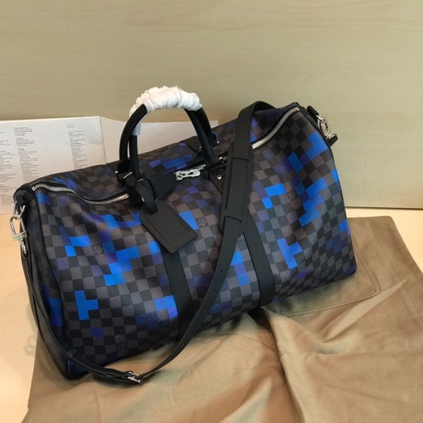 ✨Louis Vuitton 2019 Damier Graphite Bag,50cm - 루이비통 다미에 그라피티 남여공용 여행가방,N40080,LOUB1372,50cm,블랙(블루)