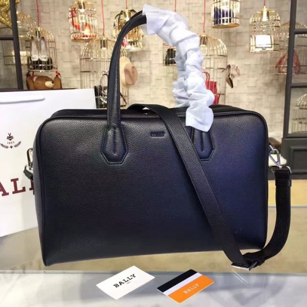 ✨Bally 2019  Leather Tote Shoulder Bag,42cm  - 발리 2019  레더 남성용 토트 숄더 여행가방 BALB0113,42cm,블랙