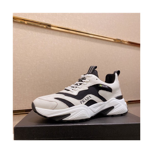✨Prada 2021 Men's Leather Running Shoes - 프라다 2021 남성용 레더 런닝슈즈,Size(240-270),PRAS0675,화이트