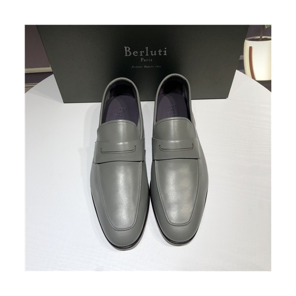 ✨Berluti 2021 Men's Leather Oxford Shoes,BERTS0259 - 벨루티 2021 남성용 레더 옥스퍼드 슈즈,Size(240-270),그레이