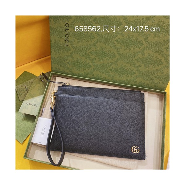 ✨[구찌]Gucci 2021 Men's Leather Clutch Bag,23cm,GUB1314 - 구찌 2021 남성용 레더 클러치백,23cm,블랙