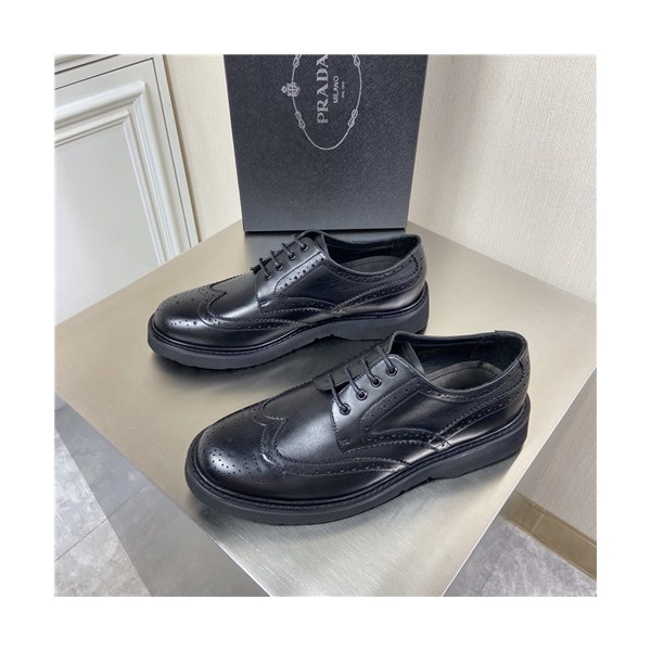 ✨Prada 2021 Men's Leather Derby Shoes,PRAS0811 - 프라다 2021 남성용 레더 더비슈즈,Size(240-270),블랙