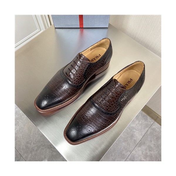 ✨Prada 2021 Men's Leather Oxford Shoes,PRAS0817 - 프라다 2021 남성용 레더 옥스퍼드 슈즈,Size(240-270),브라운