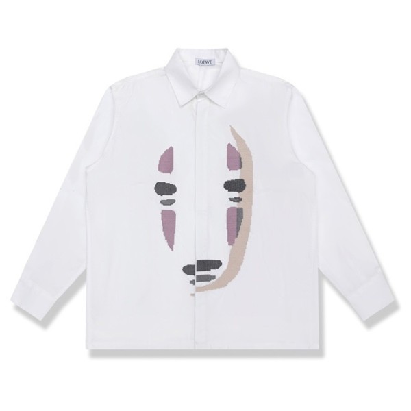 ✨로에베 남성 클래식 화이트 셔츠 - Loewe Mens White Tshirts - loe0581x