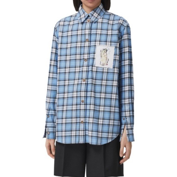 ✨버버리 남/녀 클래식 블루 셔츠 - Unisex Blue Tshirts - bur04459x