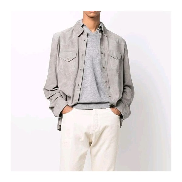 ✨브루넬로쿠치넬리 남성 캐쥬얼 그레이 셔츠 - Mens Gray Tshirts - bru003x