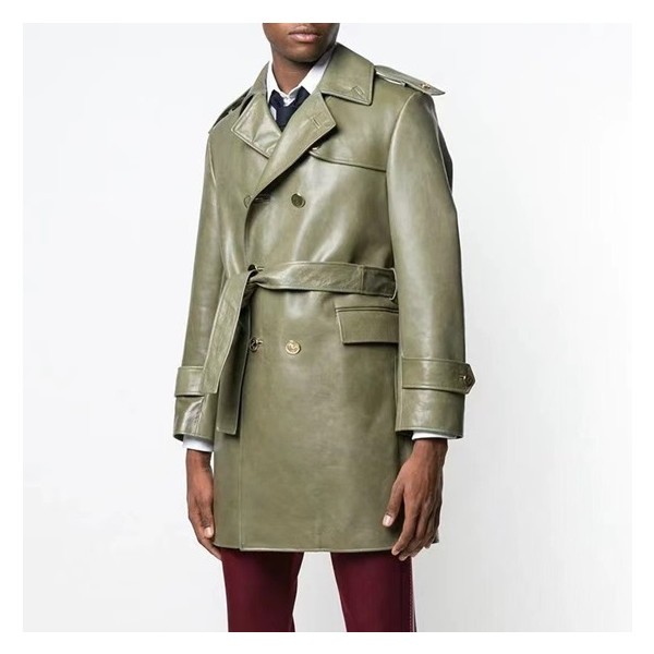 ✨톰브라운 남성 그린 가죽 코트 - Mens Green Coats - thom0580x