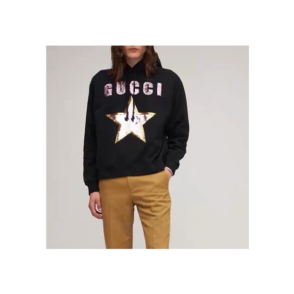 ✨구찌 여성 트렌디 블랙 후드티 - Gucci Unisex Black Hoodie - guc5121x