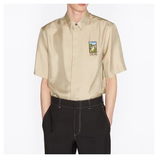 ✨디올 남성 베이지 반팔 셔츠 - Mens Beige Tshirts - dio02128x