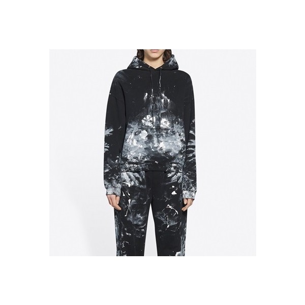 ✨발렌시아가 남/여 캐쥬얼 블랙 후드티 - Unisex Black Hoodie - bal01678x