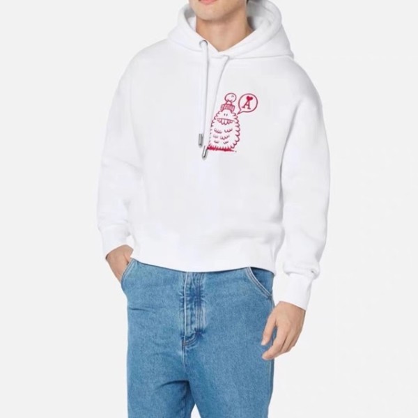 ✨아미 남성 캐쥬얼 화이트 후드티 - Mens White Hoodie - ami0302x