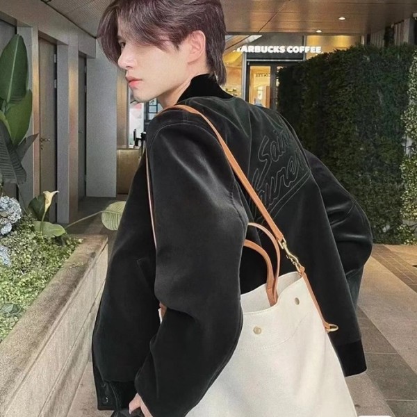 ✨입생 남성 봄버 그린 자켓 - Saint Laurent Mens Green Jackets - ysl0135x