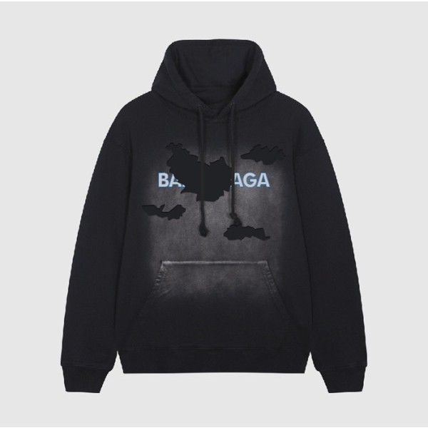 ✨발렌시아가 남/녀 캐쥬얼 블랙 후드티 - Balenciaga Unisex Black Hoodie - bal01705x