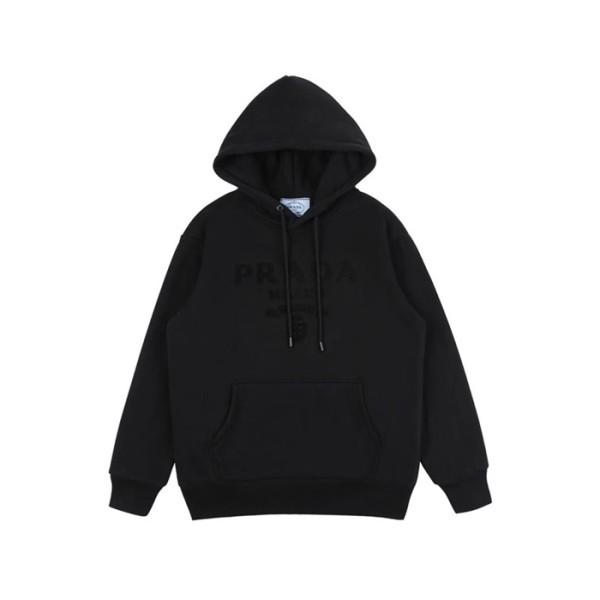 ✨프라다 남/녀 캐쥬얼 블랙 후드티 - Prada Unisex Black Hoodie - pra02876x