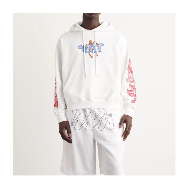✨오프화이트 남성 캐쥬얼 화이트 후드티 - Off-white Mens White Hoodie - off0872x