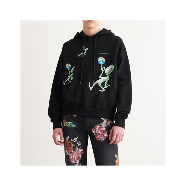 ✨오프화이트 남성 캐쥬얼 블랙 후드티 - Off-white Mens Black Hoodie - off0875x