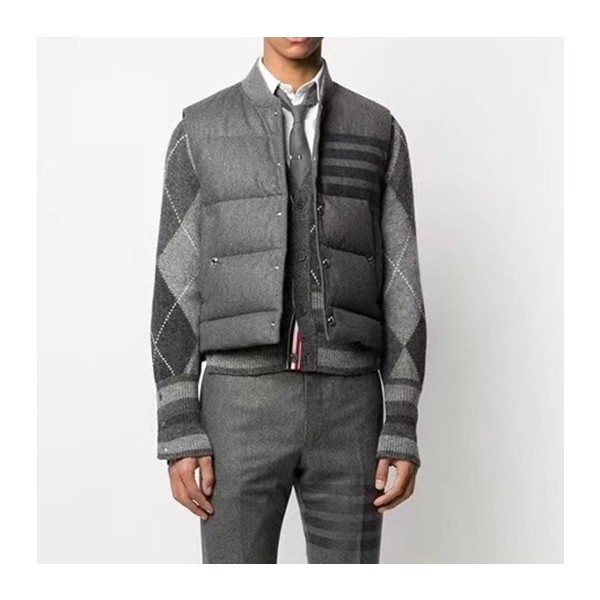 ✨톰브라운 남성 그레이 다운 베스트 - Thom Browne Mens Gray Vest - thom0664x