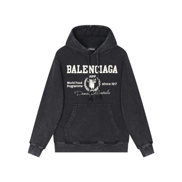 ✨발렌시아가 남/녀 캐쥬얼 블랙 후드티 - Balenciaga Unisex Black Hoodie - ba07x