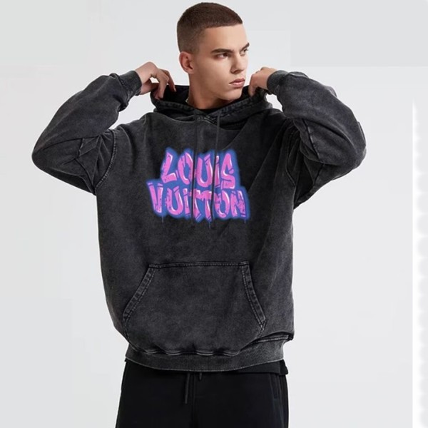 ✨루이비통 남자 베이직 블랙 후드티 - Louis vuitton Mens Black Hoodie - lv129x
