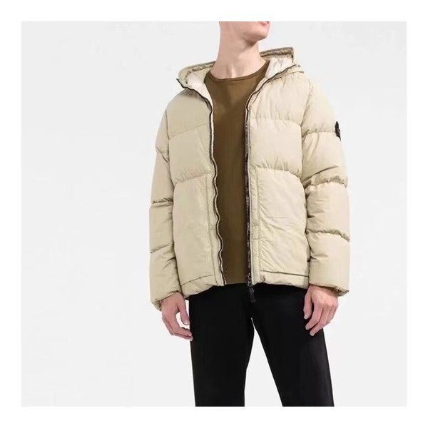 ✨스톤아일랜드 남성 베이지 구스다운 패딩 - Stone Island Mens Beige Padding - sto0532x