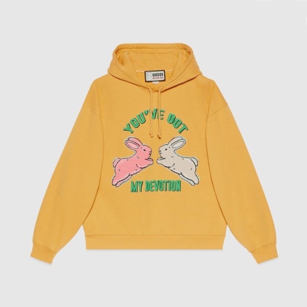 ✨구찌 남/녀 트렌디 옐로우 후드티 -  Gucci Unisex Yellow Hoodie - gu76x