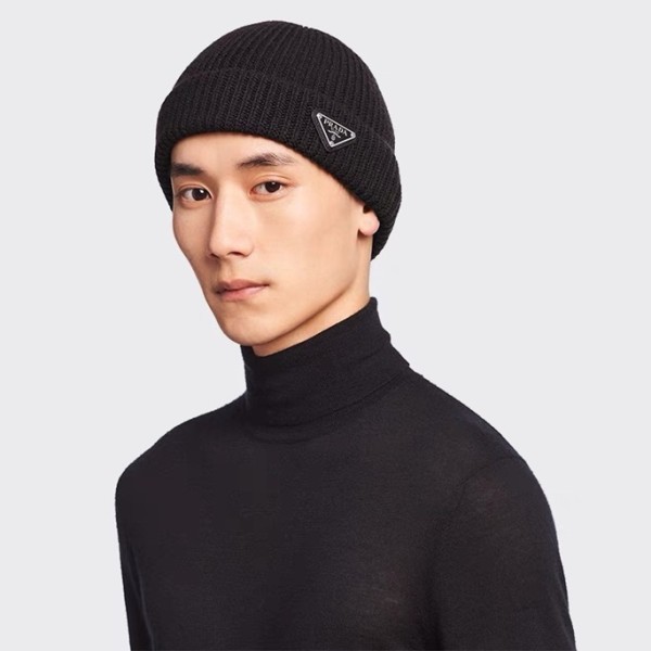 ✨프라다 남/녀 블랙 비니  - Prada Unisex Black Beanie - pr45x