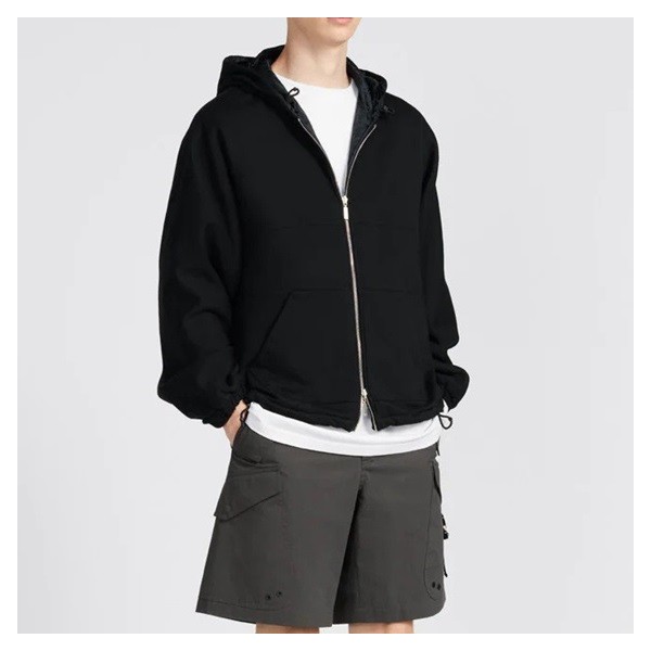 ✨디올 남자 블랙 집업 양면 후드티 - Dior Mens Black Hoodie - di136x