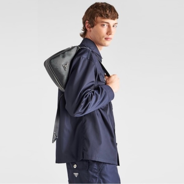 ✨프라다 남성 블랙 슬링백 - Prada Mens Black Fanny Bag - pr56x