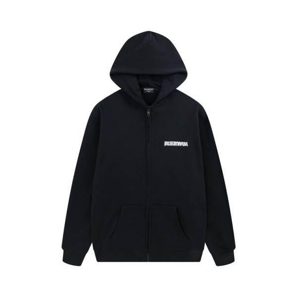 ✨발렌시아가 남/녀 블랙 집업 후드티 - Balenciaga Unisex Black Hoodie - ba82x