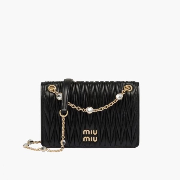 ✨미우미우 여성 블랙 마트라세 크로스백 - MiuMiu Womens Black Matelasse Bag - miu0254x