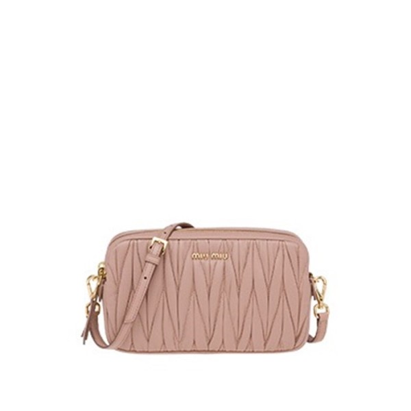 ✨미우미우 여성 핑크 마트라세 크로스백 - MiuMiu Womens Pink Matelasse Bag - miu265x