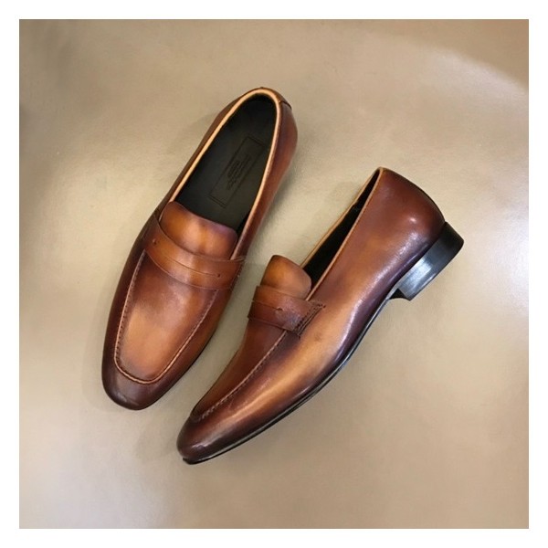 ✨에르메네질도 제냐 남성 카멜 로퍼 - Ermenegildo Zegna Mens Camel Loafer - ze56x