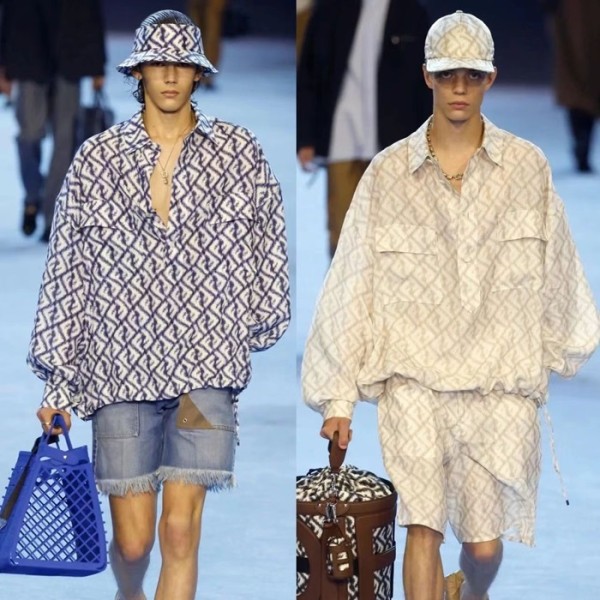 ✨펜디 남성 블루 셔츠 - Fendi Mens Blue Tshirts - fe67x