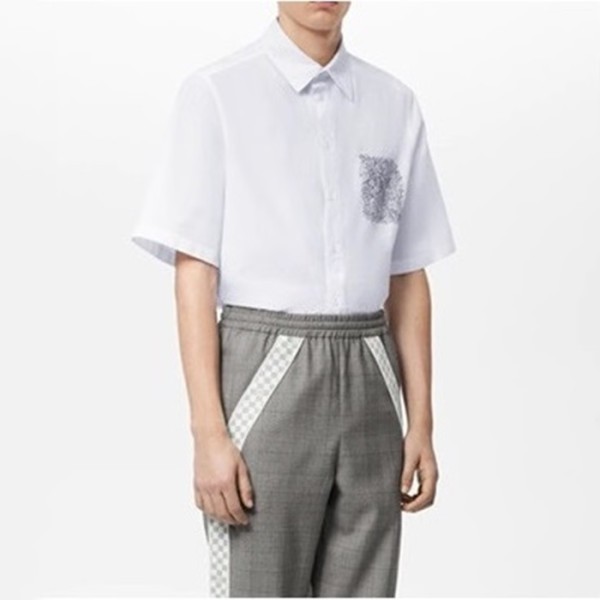 ✨루이비통 남성 화이트 반팔 셔츠 - Louis vuitton Mens White Tshirts - lv644x
