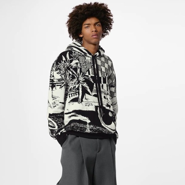 ✨루이비통 남성 블랙 후드티 - Louis vuitton Mens Black Hoodie - lv665x