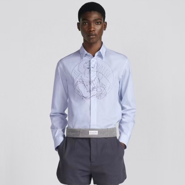 ✨디올 남성 블루 셔츠 - Dior Mens Blue Tshirts - di458x