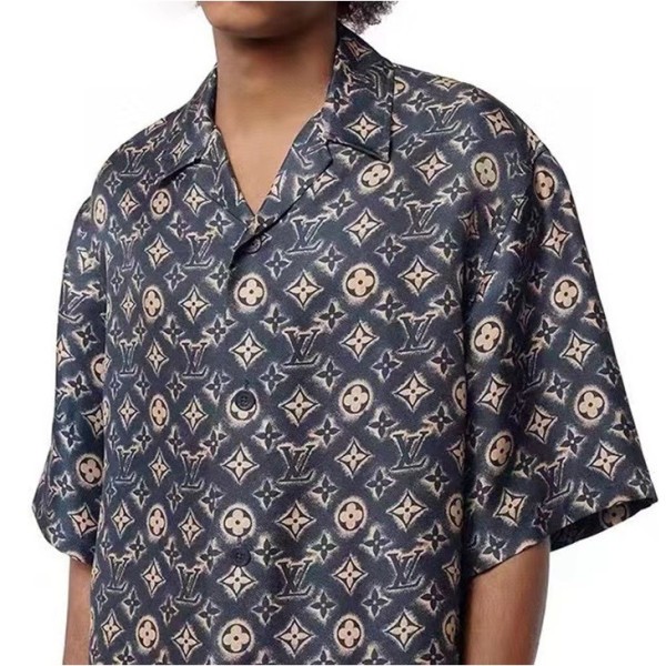 ✨루이비통 남성 블루 반팔 셔츠 - Louis vuitton Mens Blue Half sleeved Shirts - lv932x
