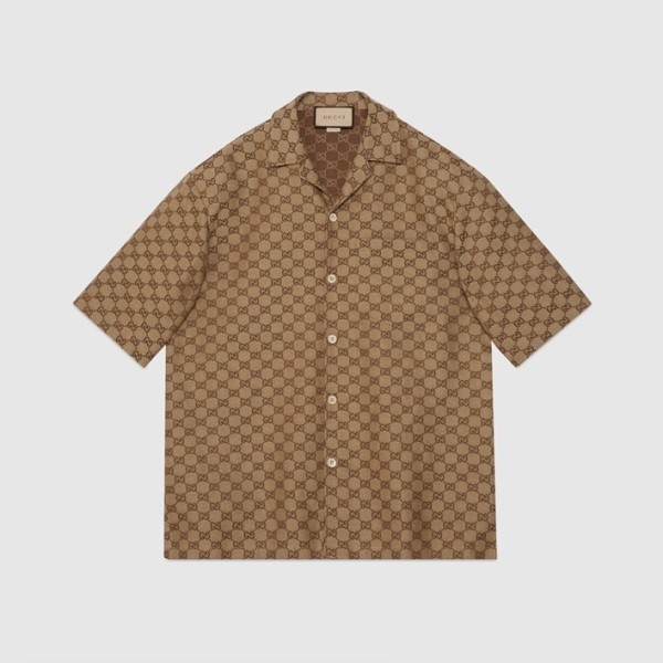 ✨구찌 남성 트렌디 브라운 반팔 셔츠 - Gucci Mens Brown Short sleeved Tshirts - gu743x