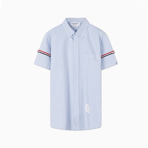 ✨톰브라운 남성 블루 반팔 셔츠 - Thom Browne Mens Blue Half sleeved Shirts - to72x