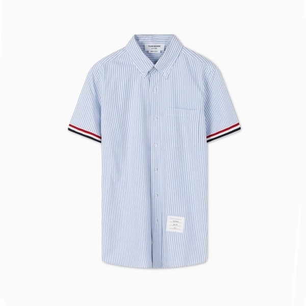 ✨톰브라운 남성 블루 반팔 셔츠 - Thom Browne Mens Blue Half sleeved Shirts - to73x