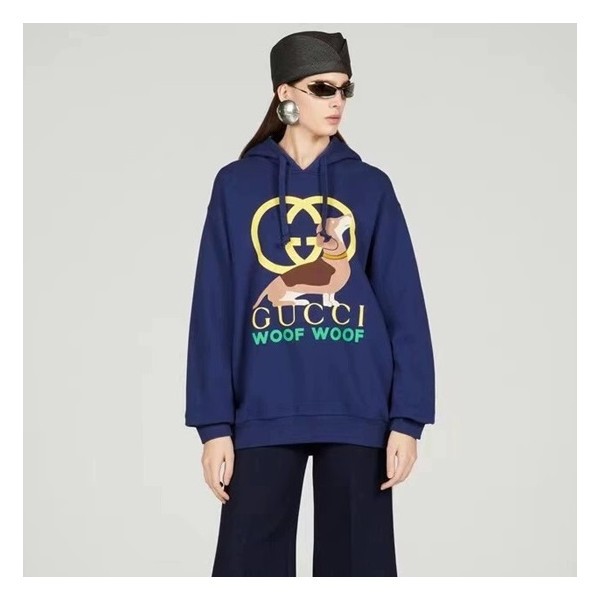 ✨구찌 남/녀 트렌디 블루 후드티 -  Gucci Unisex Blue Hoodie - gu767x