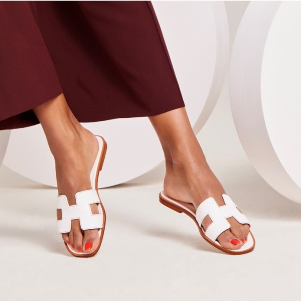 ✨에르메스 여성 화이트 오란 - Hermes Womens White Slipper - he227x