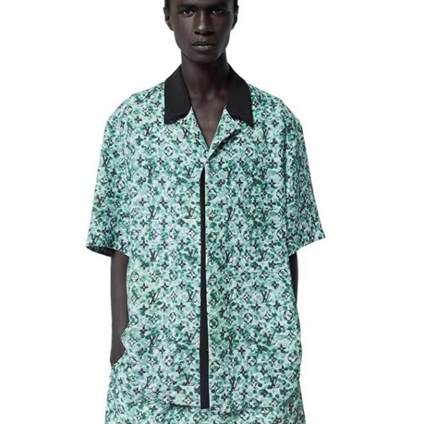 ✨루이비통 남성 블루 반팔 셔츠 - Louis vuitton Mens Blue Tshirts - lv1522x