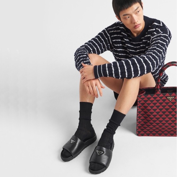 ✨프라다 남성 로고 블랙 슬리퍼 - Prada Mens Black Slippers - pr622x