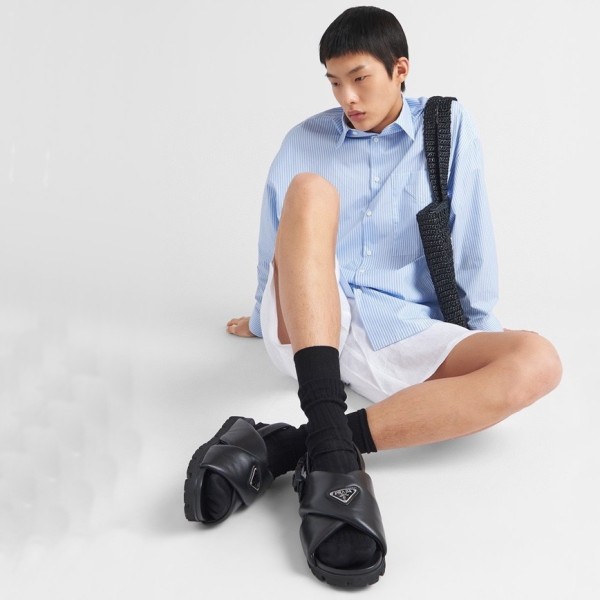 ✨프라다 남성 로고 블랙 샌들 - Prada Mens Black Sandals - pr623x