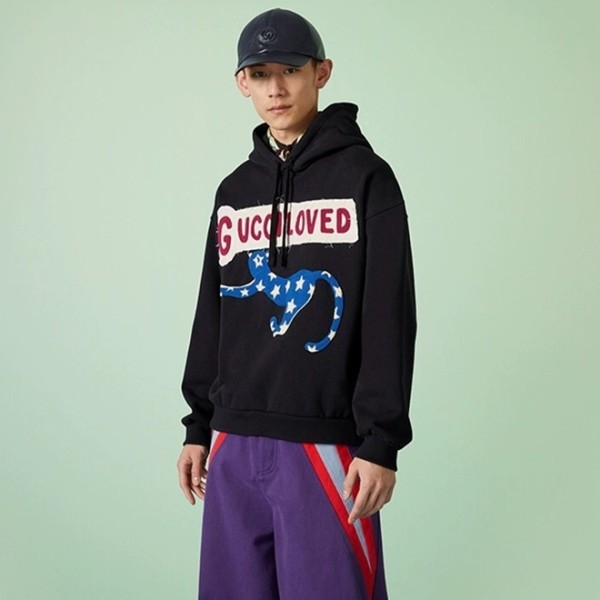 ✨구찌 남/녀 트렌디 블랙 후드티 -  Gucci Unisex Black Hoodie - gu880x