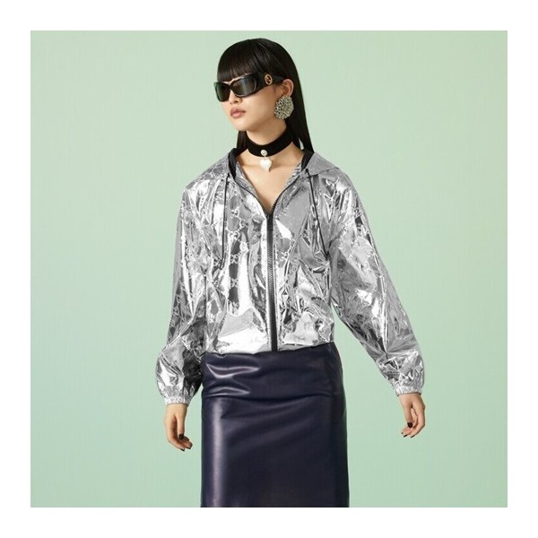 ✨구찌 남/녀 실버 집업 자켓 - Gucci Unisex Silver Jackets - Gu907x