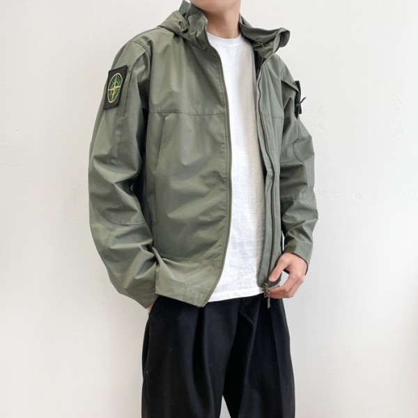 ✨스톤아일랜드 남성 캐쥬얼 카키 자켓 - Stone Island Mens Khaki Jackets - st85x